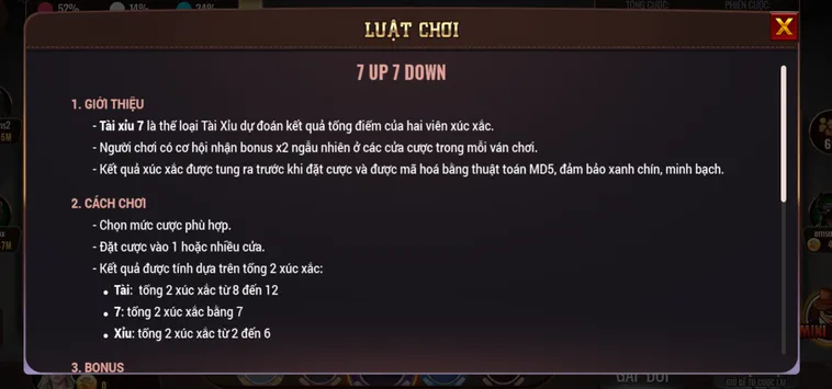Hướng Dẫn Tham Gia Trò Chơi 7 Up Down Tại BomWin Chi Tiết Nhất