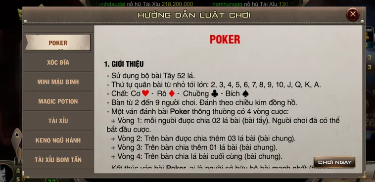 Hướng Dẫn Cách Chơi Poker Tại BomWin Chi Tiết Cho Người Chơi Mới Bắt Đầu