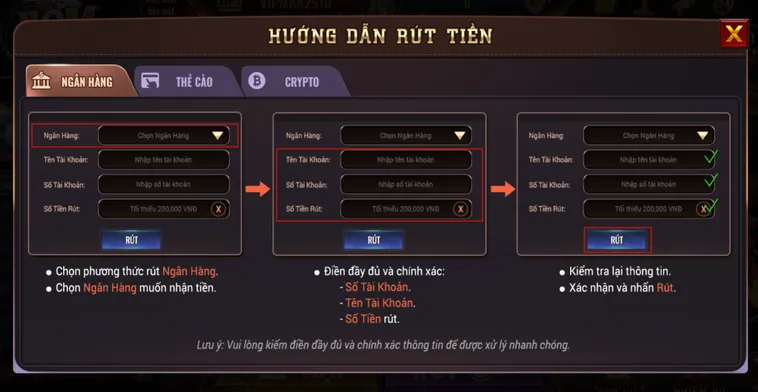 Hướng Dẫn Rút Tiền Về Ngân Hàng Tại BomWin Nhanh Chóng An Toàn